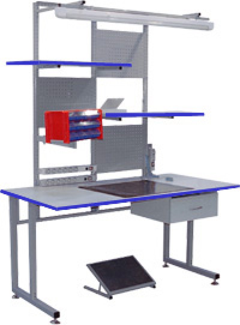 К13 ESD HPL Стол антистатический для регулировщика радиоаппаратуры (комплект опций)